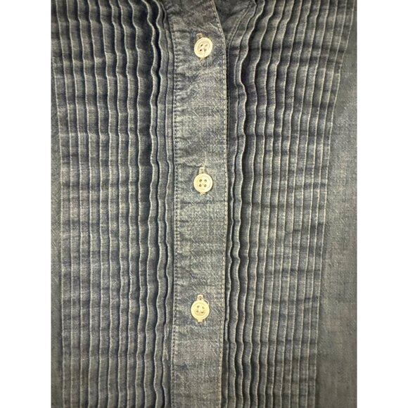 J. Crew Womens Chambray Pintuck Button-Down Drop Waist Dress size 2 Denim Blue - Picture 2 of 4